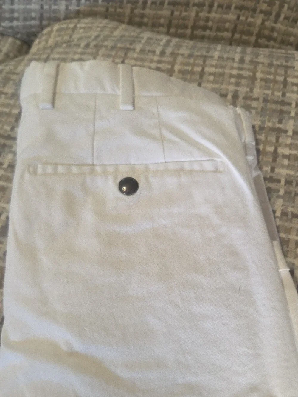 Belstaff White Cotton Pants with Subtle Branding